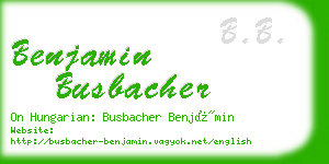 benjamin busbacher business card